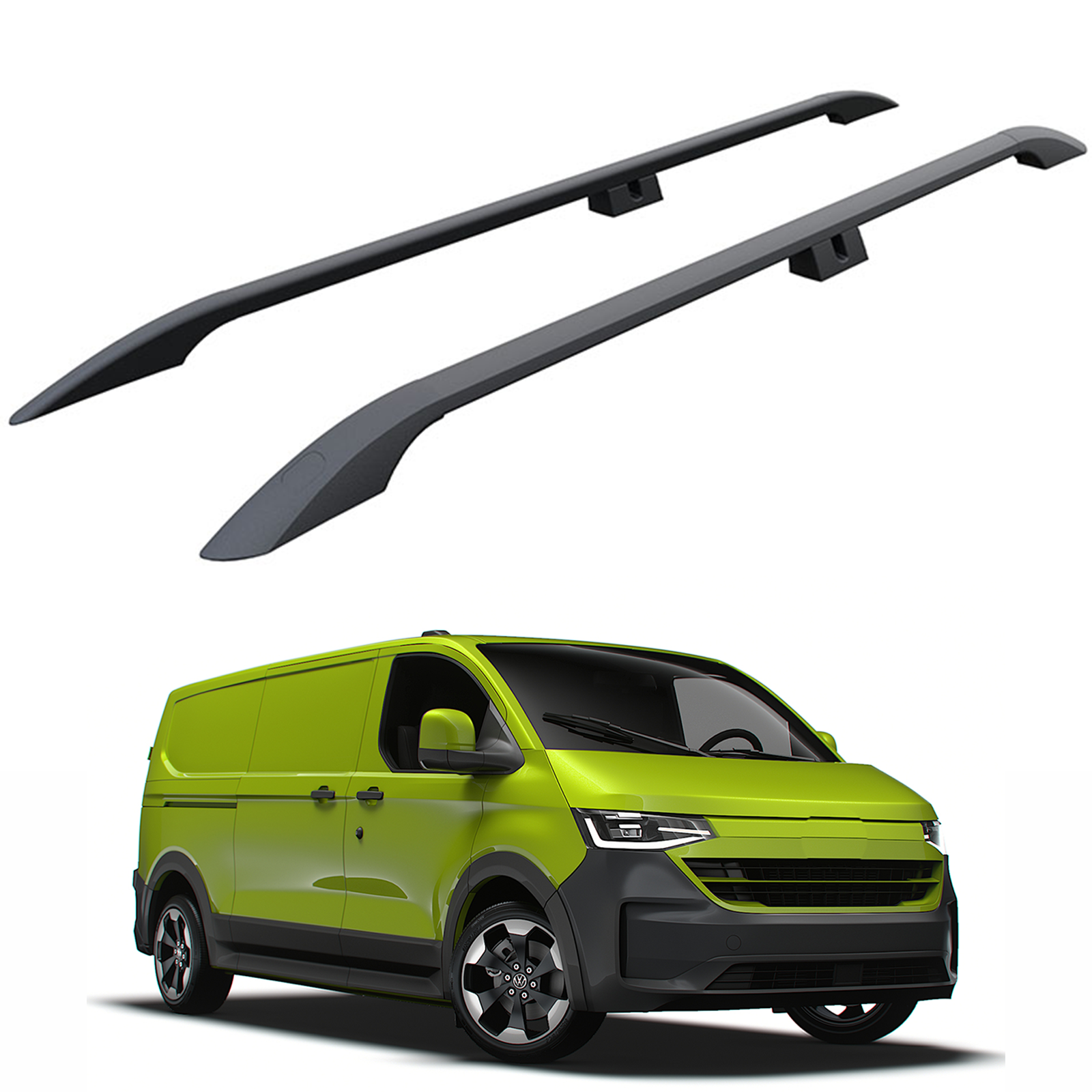 For Volkswagen Transporter T7 SWB (2025-2026) Roof Side Rails – Plus Model, Aluminum Black For Volkswagen Transporter T7 SWB (2025-2026) Roof Side Rails – Plus Model, Aluminum Black